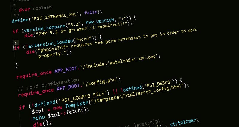 Code PHP à l’écran Code PHP à l’écran